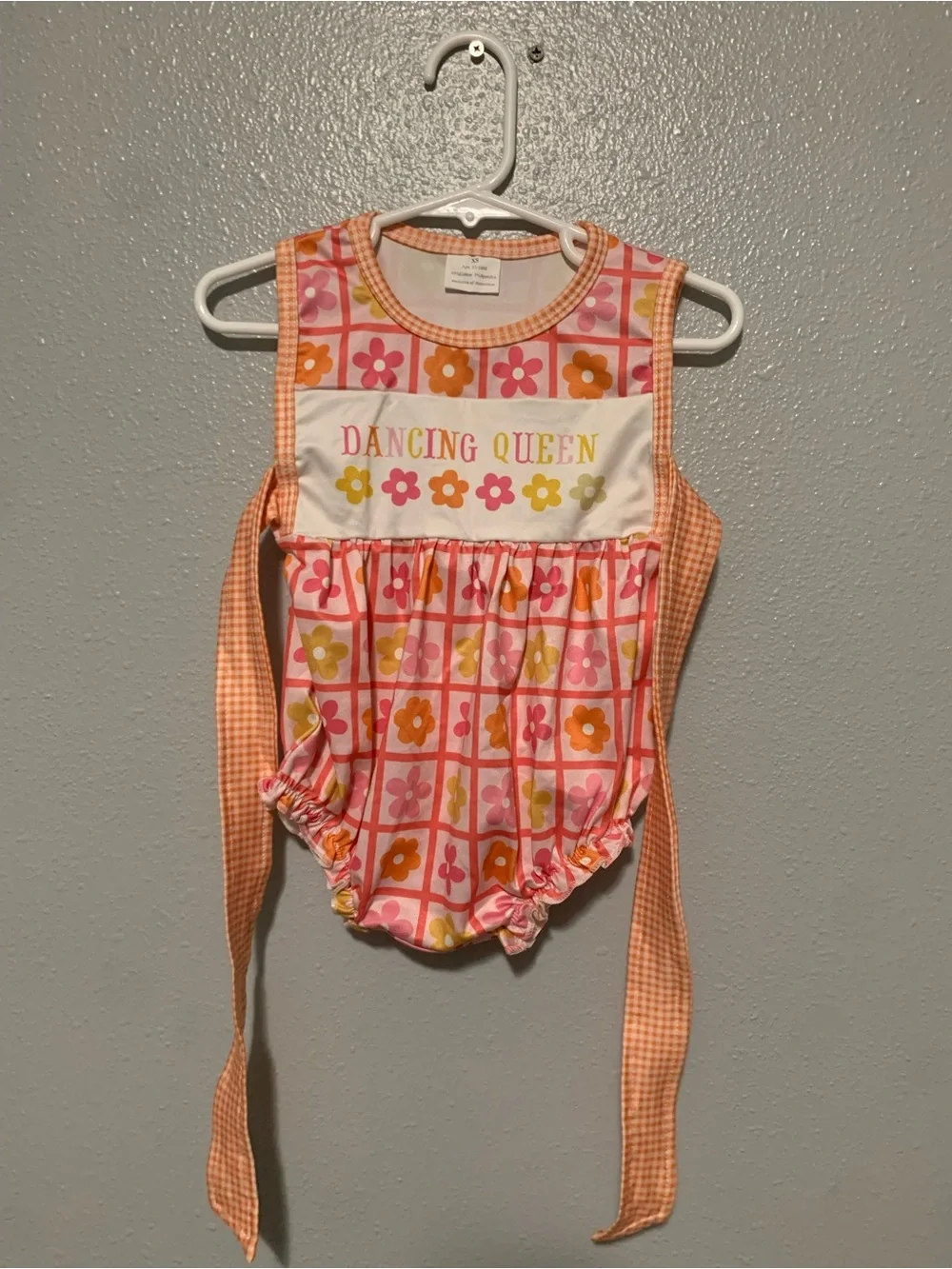 Dancing Queen Floral Infant Romper — Pink & Orange